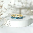 thumbnail image 3 of Rosec Jewels London Blue Topaz Heart Eternity Ring for Women - Real Blue Topaz Ring for Anniversary - AAA Quality - Ready to Gift, 18K Yellow Gold, US 11.50, 3 of 7