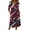Dark Blue, variant on Women's Independence Day 250 Years Anniversary Patriotic Dress 3/4 Sleeve Button Neck Printed Dress Star Pattern Loose Fit Casual Summer USA Flag Artistic Design for Daily Wear Events Dark Blue L