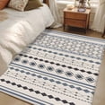 thumbnail image 5 of Boho Ethnic 3'x5' Washable Rug, Aztec Bohemian Vintage Geometric Blue Rustic Non-Slip Area Rugs for Entryway Kitchen Classroom, StainResistant Dorm Throw Carpet, Low Pile Soft Indoor Floor Mat, 5 of 9