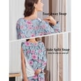 thumbnail image 4 of Pinspark Hospital Nightgowns Women Open Back Nightdress Bedridden Elderly Women' Pajama Dress Long Sleeve Post Surgery Gowns, 4 of 6
