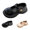 thumbnail image 4 of XIMIN Girls Platform Mary Jane Flats Summer Round Toe Soft Sole Non-Slip Cute Comfortable Toddler Princess Dress Flats for School Kids (Black, 8-9 Years), 4 of 9