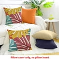 thumbnail image 4 of Creowell Colorful Leaves Pillow Cushion Case Farmhouse Decor 100% Linen 18x18in, 4 of 5