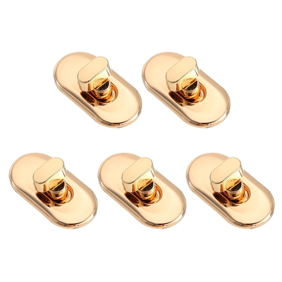 Uxcell 5 Pcs Twist Lock Fastener, Purse Turn Clasps Metal Button, Gold