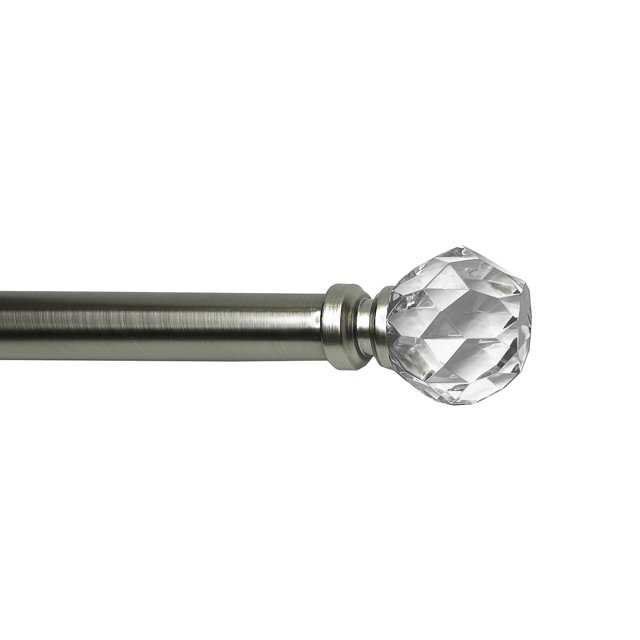 Versailles - Esencial Facet Curtain Rod Set, Adjustable Length From 72" to 144", Silver