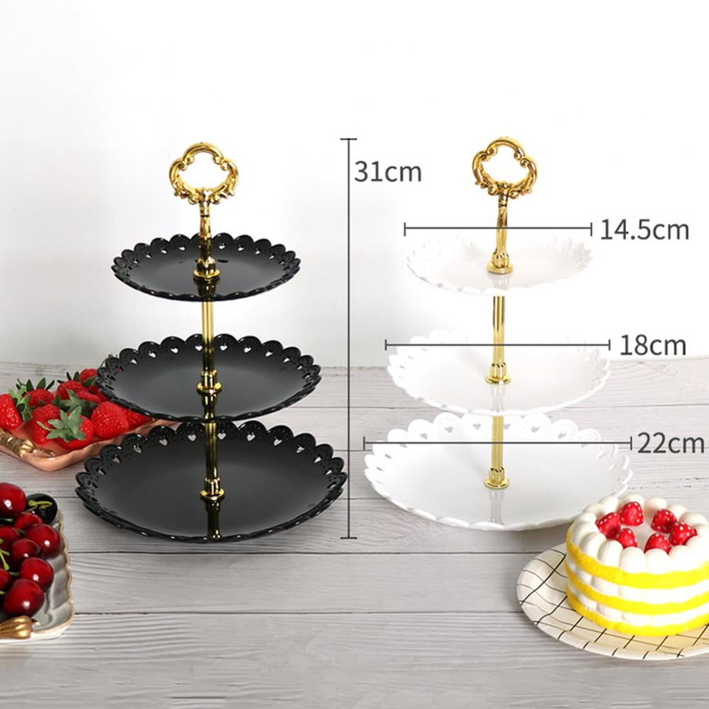 Cabilock Tiered Cupcake Stand Glass Dessert Plate Tray European- Style Cake  Stand Fruit Candy Buffet Display Tower Glass Serving Tray for ＿並行輸入品  食器、グラス、カトラリー
