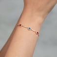 thumbnail image 4 of Gem Stone King 18K Rose Gold Plated Silver Bracelet Garnet Persian Blue Moissanite (1.57 Cttw), 4 of 4