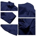 thumbnail image 6 of Satingcolo Mens Dress Shirts Long Sleeve Button Down Shirt Stretch Wrinkle Free Untucked Shirts for Men Business Casual,Dark Blue XS, 6 of 6