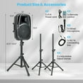 thumbnail image 2 of Costway Dual 10'' Protable 1600W Powered Speaker w/  Mic Speaker Stands Control, 2 of 7
