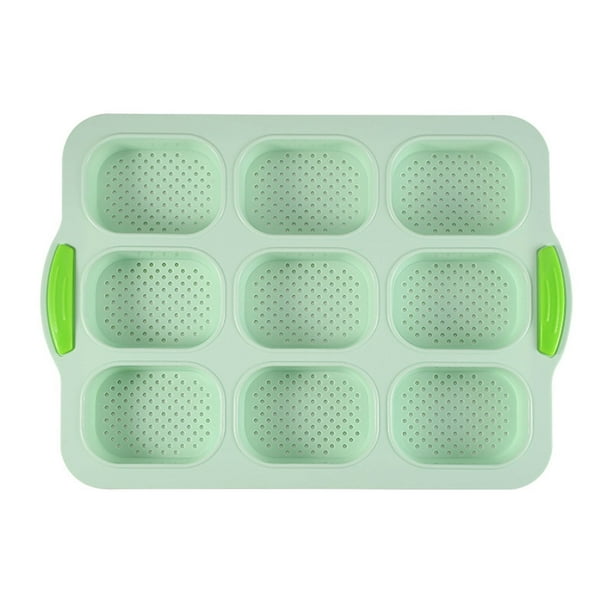 Molde para pasteles de silicona antiadherente con 9 cavidades ovaladas para hornear panes y pasteles perfectos en la cocina