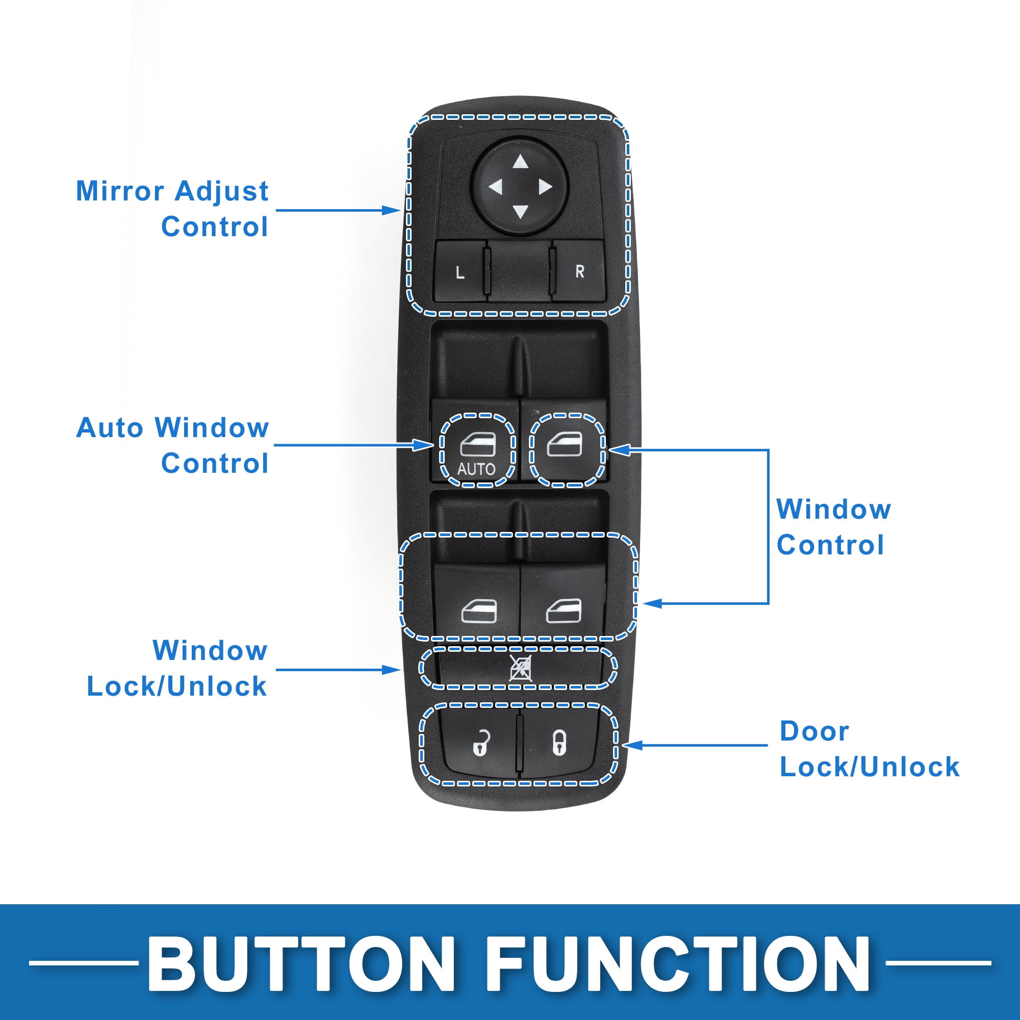 Unique Bargains Power Window Switch No.68275252AC for Jeep Cherokee 2017-2018