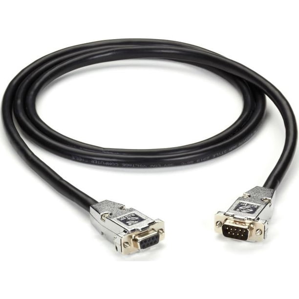 Black Box RS-232 Shielded Cable W- Metal Hoods DB9M-F 5Ft. Black ...