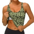 thumbnail image 4 of Lsque Green Snake Printed Women'S Sports Bra, Compression, Moisture Wicking, High-Impact Sports Bra For Women,Supportive sports bra-XX-Large, 4 of 9