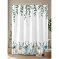 thumbnail image 4 of Fsddascl Grey Blue Pumps Fall Shower Curtain Set - 48" x 72" Washable Bathtub Curtain with 12 Hooks, Thanksgiving Eucalyptus Leaves Waterproof Fabric Stall Shower Curtains for Bathroom/Bathtub Décor, 4 of 6