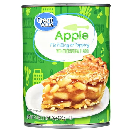 (4 Pack) Great Value Pie Filling or Topping, Apple, 21