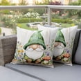 thumbnail image 4 of Spring Green Gnome Pillow Covers 2 Pack Mushroom Flowers Plant Wood Grain Pillowcase Waterproof Outdoor Throw Pillow Cover for Patio Garden Square Cushion 24”x24”, 4 of 9