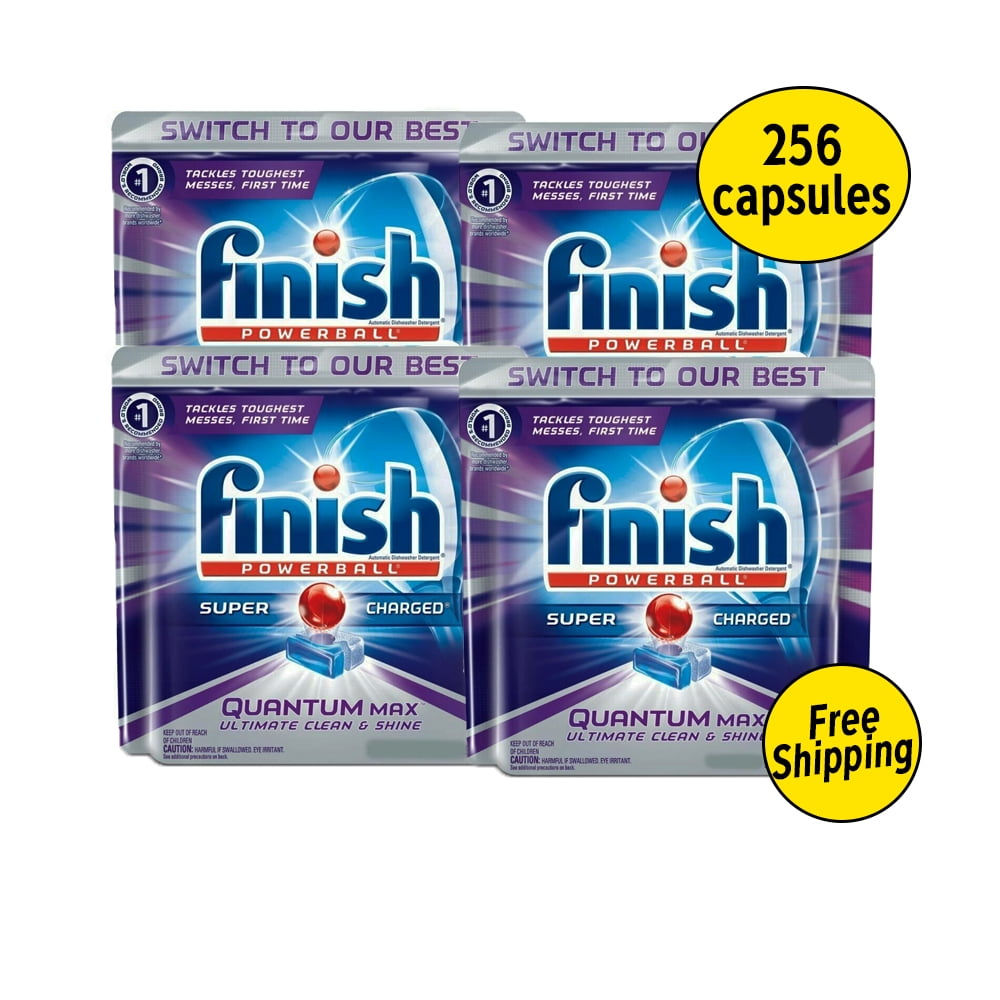 Finish Quantum Max Powerball Dish Detergent 64capsules/box, 4box/case