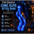 thumbnail image 4 of Halloween Outdoor Grim Reaper Ghost Cascade Yard Light, Haunted Themed Garden Decoration with Glowing Blue Ghost Faces and Vintage Style Lantern for Front Porch Pathway Holiday Display, 4 of 6