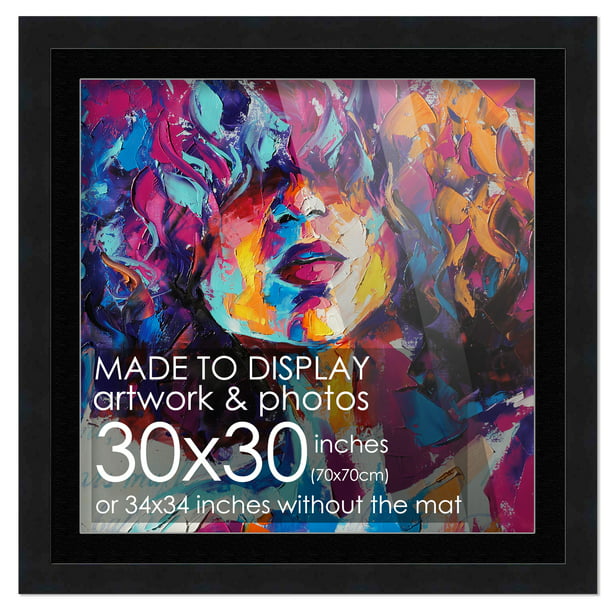 jurk Dicteren kleermaker 30x30 Frame Black Matted for 30x30 Picture or 34x34 Art Poster Without  Photo Mat - Display Your - Walmart.com