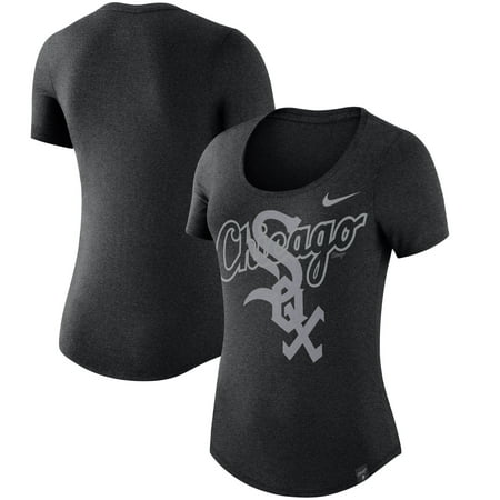 Chicago White Sox Nike Women's Burnout Scoop Neck Performance T-Shirt - Heathered