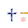 thumbnail image 3 of ANGARA Natural Pave-Set Sapphire and Diamond Cross Pendant in 14K White Gold for Women (Size-1.7mm) | September Birthstone, Anniversary, Jewelry Gift for Women | Natural Blue Sapphire Necklace, 3 of 7