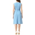 thumbnail image 3 of INSPIRE CHIC Women's Work Professional Sleeveless A-Line Dress L Dusty Blue, 3 of 6