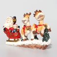 thumbnail image 4 of Estatua navideña de trineo y reno de Papá Noel, adorno de resina, estatua de escena campestre de invierno, decoración navideña, 4 of 5
