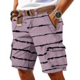 thumbnail image 2 of Streetwear Cargo Shorts For Men With Abstract Stripe Pattern And Utility Pockets Designed For Summer Beach Vacations Camping Trips Purple Pink XXXL, 2 of 5