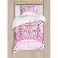 thumbnail image 3 of Ambesonne Childhood Theme Heart Shaped Princess Crown on Radial Backdrop Girls Room Duvet Cover Set, 3 of 3