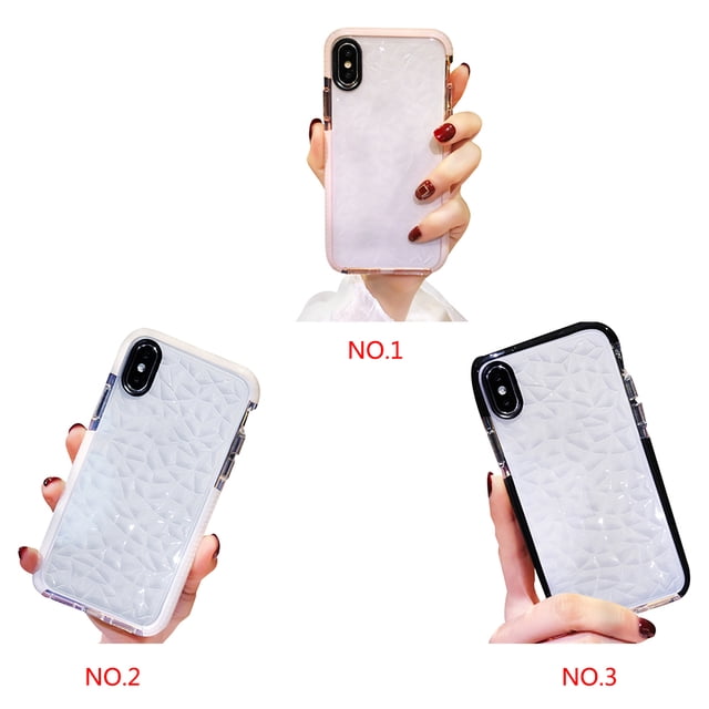 Étui de Remplacement pour iPhone 6 6s Plus 7 8 Plus X Motif Prisme Transparent Protection Complète en TPU Souple