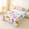 thumbnail image 2 of Homewish Cute Dinosaur Twin Comforter Sets,Kawaii Animal Bedding Set,White,Colorful Stars Reversible,2pcs,1 Comforter and 1 Pillowcase, 2 of 7
