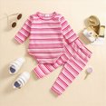 thumbnail image 2 of Baby Boy Long Sleeve Pajama Set Bodysuit Stretch Leggings 2 Piece Set Soft Knit Outfit Simple Daily Loungewear Outfit For Baby Boys Kaprioy Boys Clothes Fall Winter, 2 of 8