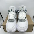 thumbnail image 3 of Ni - ke Ni - ke Air Jordan 4 Retro Shoes Oxidized Green Men's Size 9.5 White FQ8138-103, 3 of 5