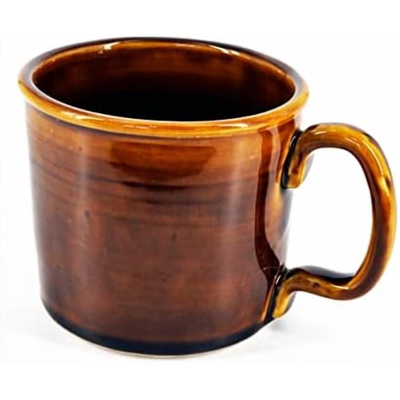 Handmade Ceramic Coffee Mug - Brown Swirl 14oz