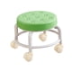 thumbnail image 5 of Silla giratoria con asiento bajo con ruedas, taburete de pedicura pequeño, resistente y resistente, 360 grados verde, 5 of 9