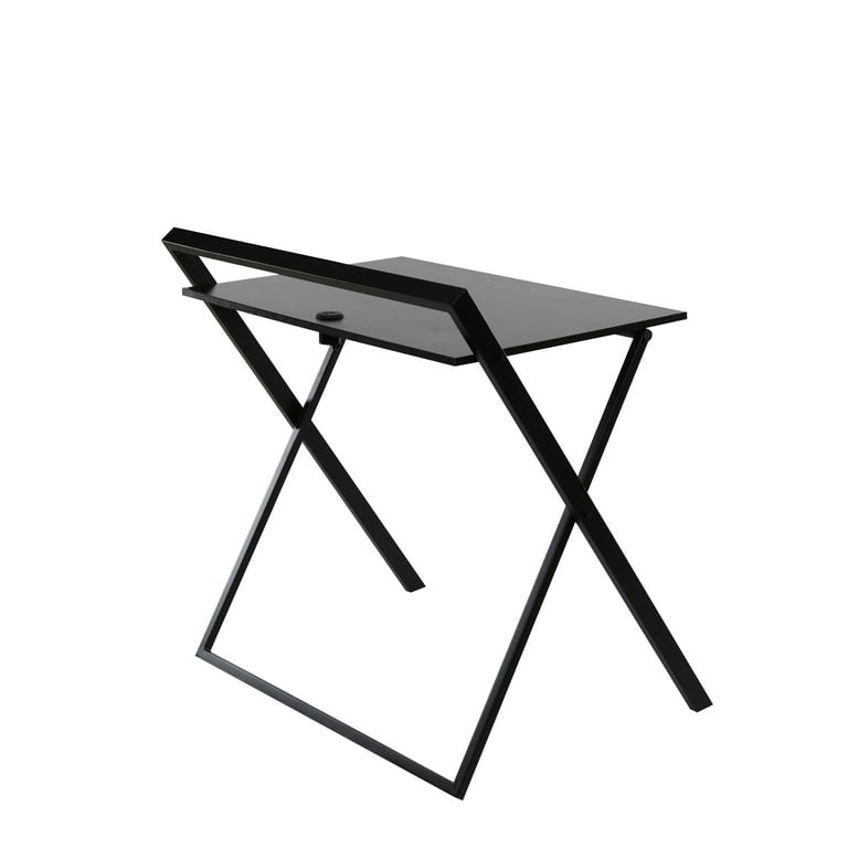 OneSpace Basics No Assembly Folding Desk with Dual USB Charger
