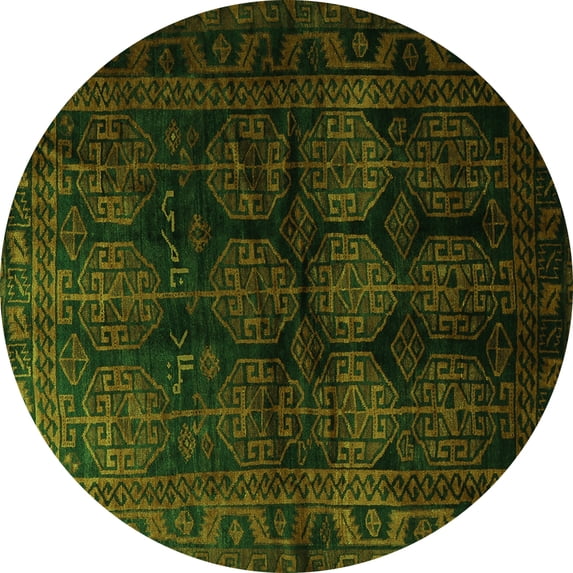 Ahgly Company Indoor Round Persian Green Traditional Area Rugs, 6' Round