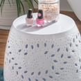 thumbnail image 4 of Powell Shanice Round Lace Cut Metal Indoor Accent Side Table, 19" Tall, White, 4 of 6