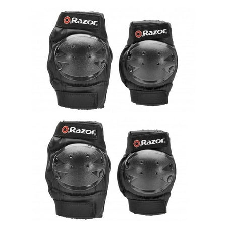 Razor Youth Multi-Sport (2) Elbow & (2) Knee Pad Safety Set - (Best Youth Lacrosse Elbow Pads)