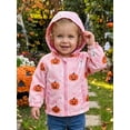 thumbnail image 5 of RUINIXCW Toddler Girl Halloween Jacket Pumpkin Ghost/Flower Bat Print Hooded Long Sleeve Coat Zipper Outerwear, 5 of 9