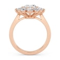 thumbnail image 3 of AFFY Halo Floral Style, 3.50 Carat (Ctw) Oval And Round Lab Created Moissanite Engagement Ring For Women In 10k Solid Rose Gold | VVS1 Quality Ring Size-7.5, 3 of 5