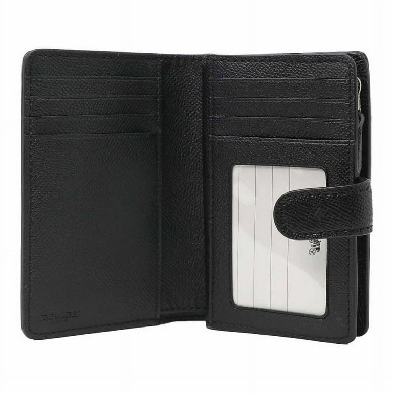 Coach Crossgrain Leather Medium Corner Zip Wallet, Black - Walmart.com