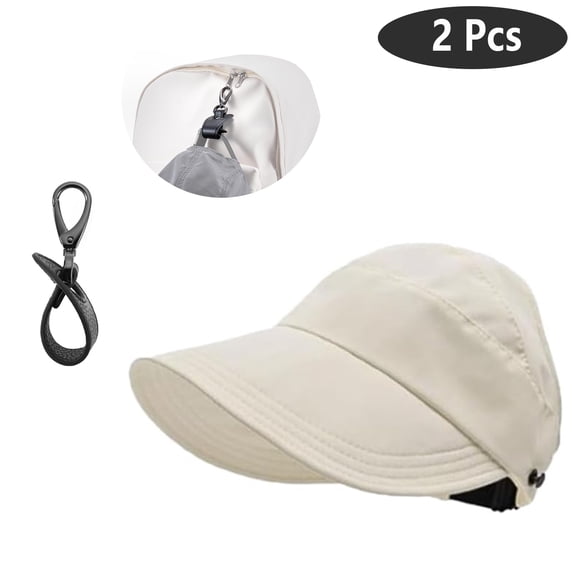 SkyAuks Large Brim Sun Hats for Women with Hat Clip, Hollow Top Summer Beach Cap Sun Hats, UV Protection Wide Brim Cap, Foldable Packable Ideal for Outdoor, Beige