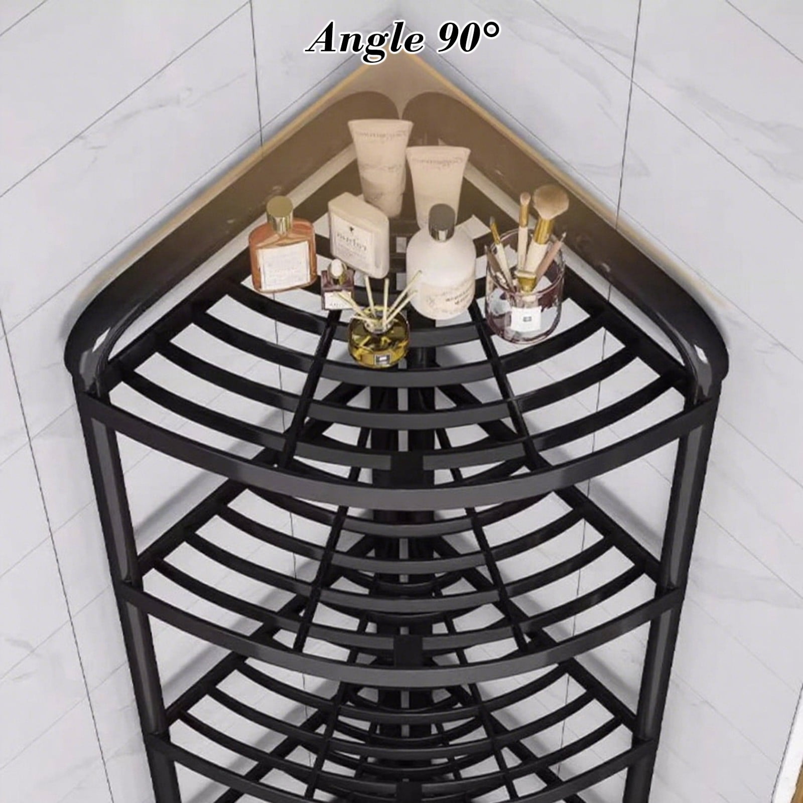 Antqov Corner Shower Caddy Standing 4 Tier Shower Organizer 36x17x12" Plastic Bathroom Shelves Shelf Rack for Bathroom Floor Supplies