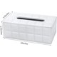 thumbnail image 2 of Caja de pañuelos de cuero rectangular (blanco), 2 of 5