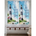 thumbnail image 6 of Bedroom Curtains 63 Inches length, Lighthouse Window Treatment Curtain Drapes, Blue Coastal Nautical Ocean Beach Palm Tree Rod Pocket Curtain Panels for Living Room Kitchen, 42"x63", 2 Panels, 6 of 7