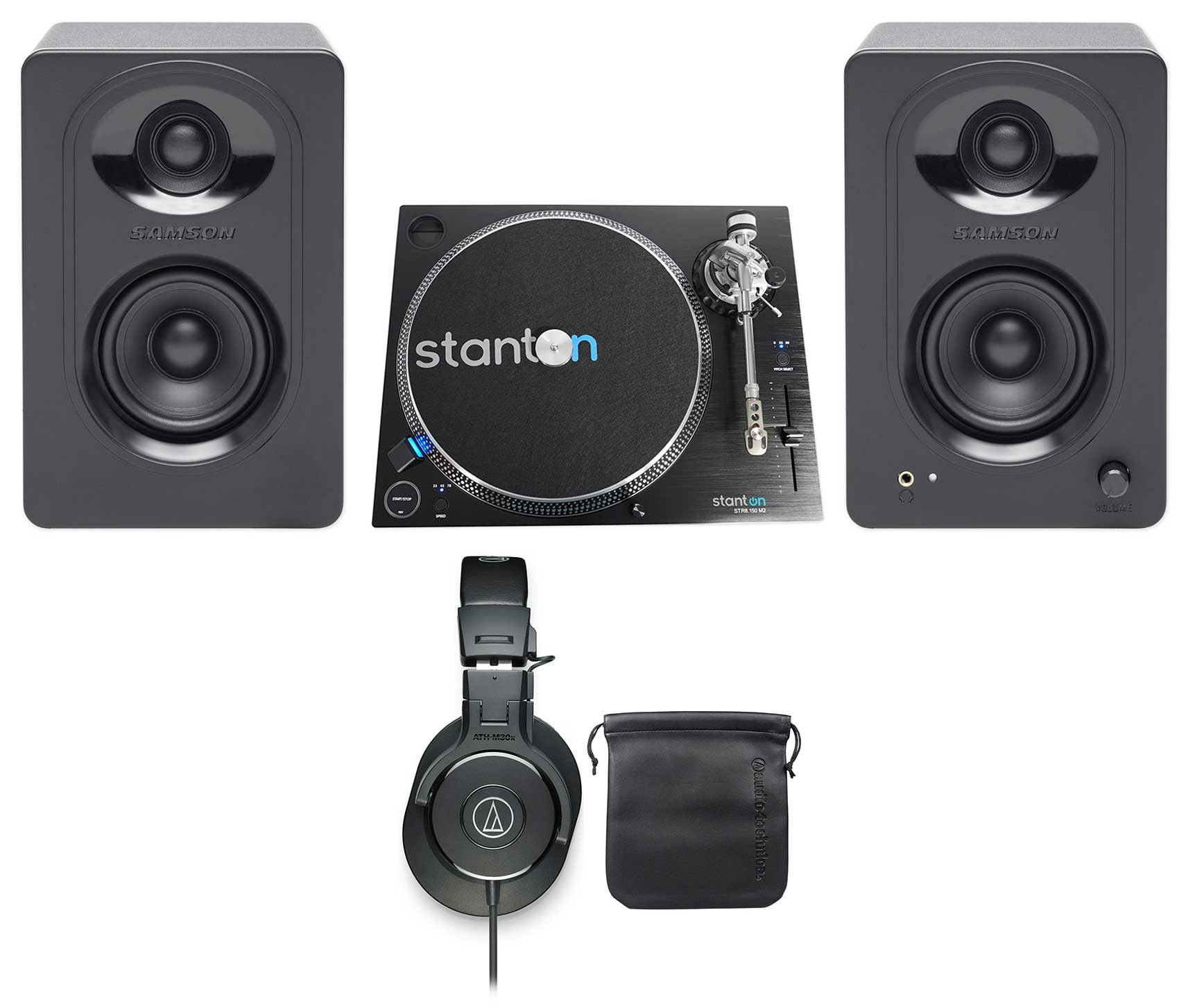 【レア品/未使用】KORG stanton STR8.150 M2ターンテーブル Stanton STR8.150 M2 Turntable+Samson Powered Monitors+Audio