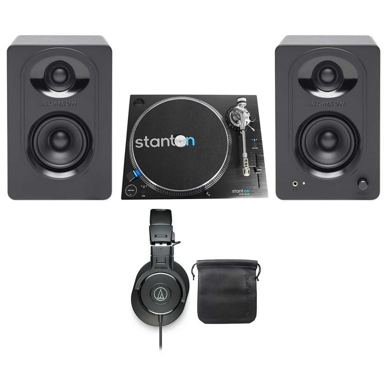Stanton STR8.150 M2 Turntable+Samson Powered Monitors+Audio