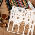 thumbnail image 3 of Layered House Painting Stencil 11.8x11.8inch Reusable Winter Pattern With Snowflake Snowman Christmas Tree - Plastic, 3 of 7
