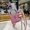 thumbnail image 1 of Crossbody Lanyard Gradient Glitter Magnetic Case For iPhone 15 14 13 12 11 Pro Max Plus For Magsafe Plating Soft TPU Back Cover, 1 of 6