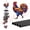 Chicken, variant on Butterfly Wind Chimes for Outside 39", Metal Outdoor Windchimes, Patio Decor Gifts for Women